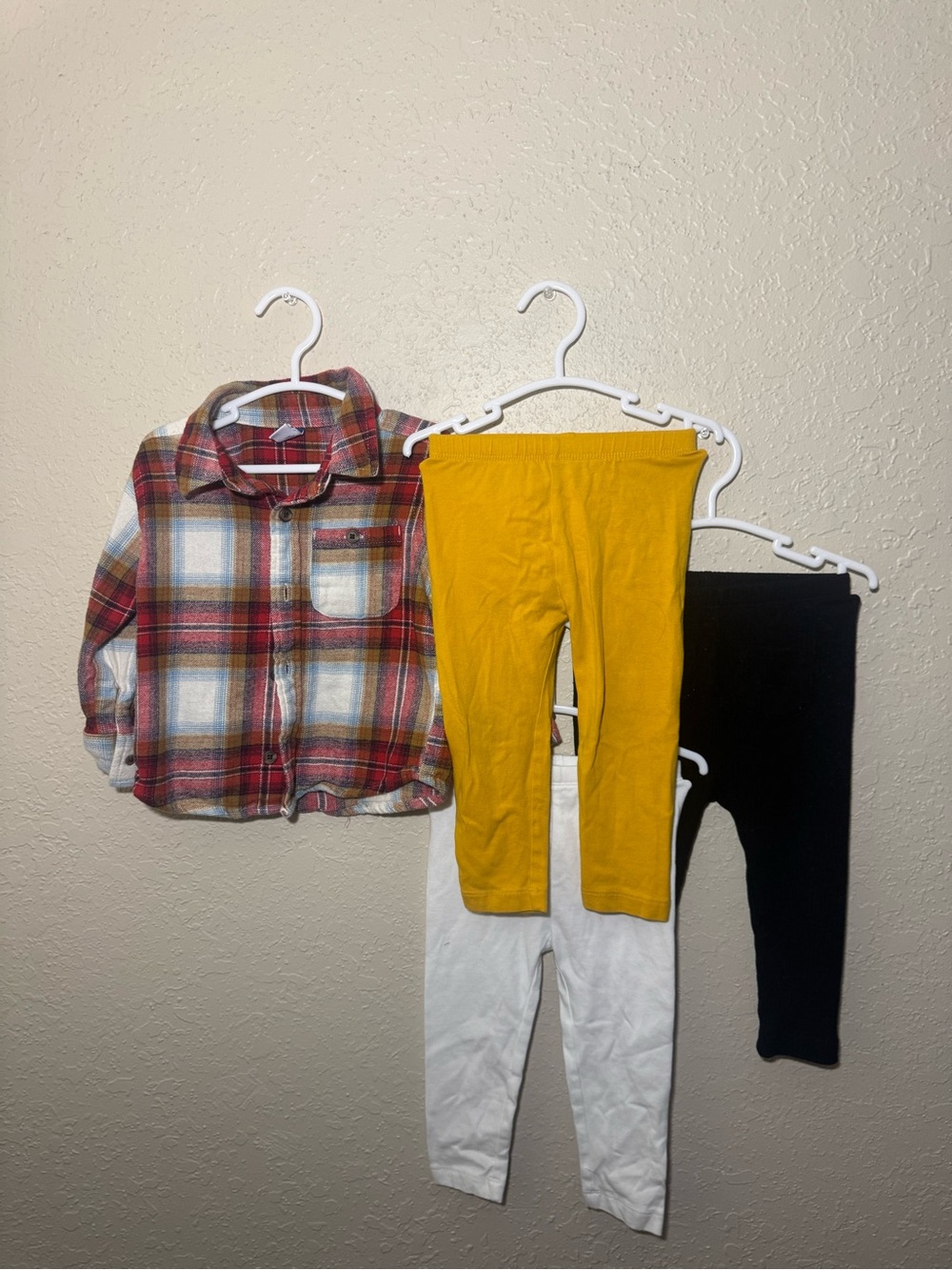 Old Navy Baby 18-24M Fall Plaid Shirt & Leggings 4 Piece Bundle